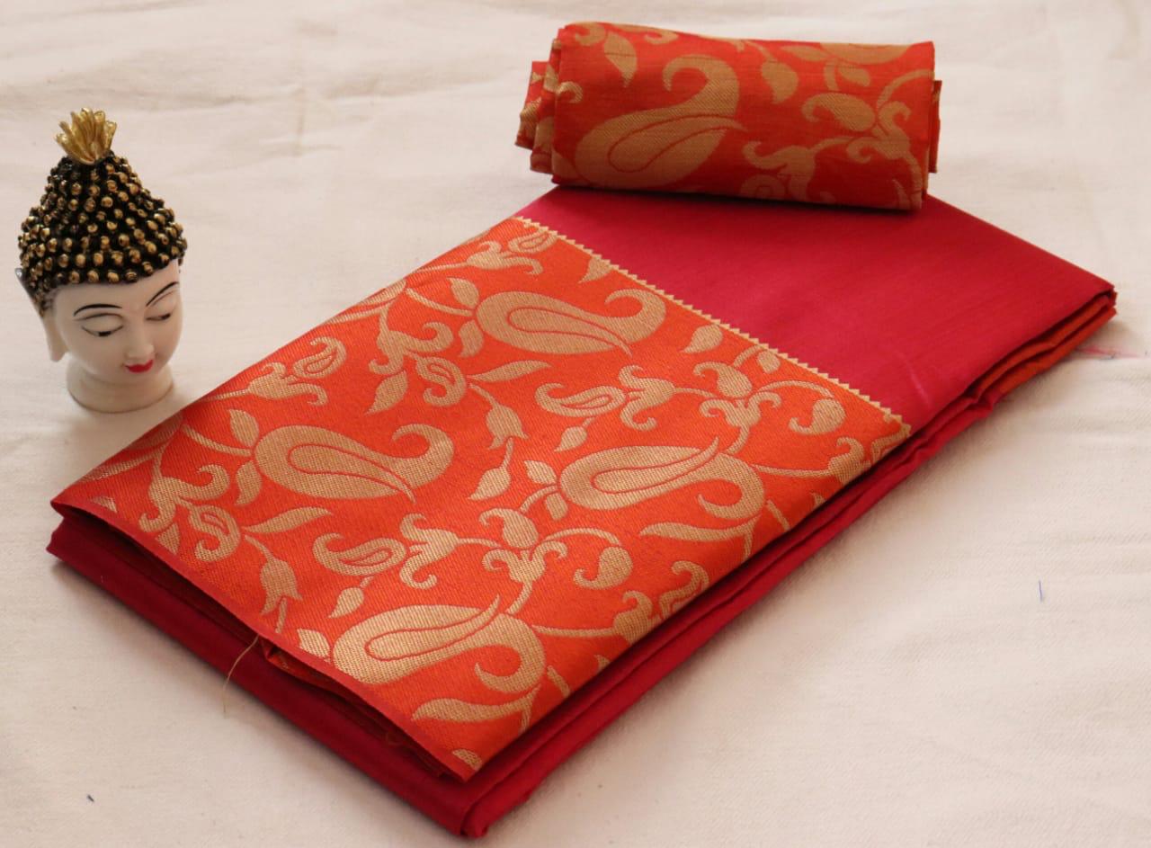 New Crystal Silk Cotton Designer Party Wear Saree Collection 